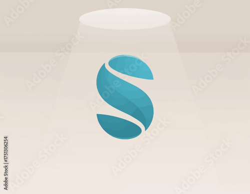 This image features a sleek blue S-shaped logo, encapsulating the essence of modernity and elegance, perfect for branding in various industries or businesses.