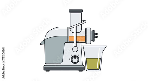 Electric Juicer Machine with Juice in Container Kitchen Appliance.
