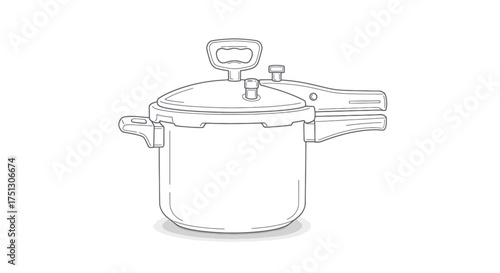 Pressure Cooker Illustration: Kitchen Appliance for Efficient Cooking.