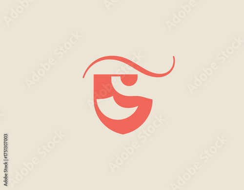 This design showcases a creative and stylized shield logo that represents protection and uniqueness, using modern shapes and a warm color palette to evoke emotion.