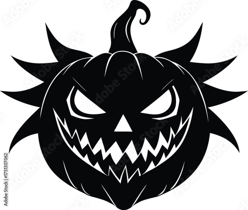 Jack O Lantern Face With Twisted Grin Silhouette