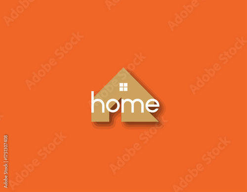 An inviting representation of home with a golden logo featuring a simplistic house shape and open window, symbolizing comfort, safety, and belonging.