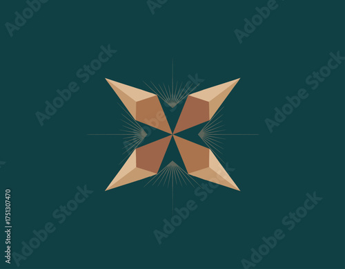 This image features an intriguing geometric design with rich colors and dynamic shapes, making it suitable for projects that focus on modern art and visual expression.