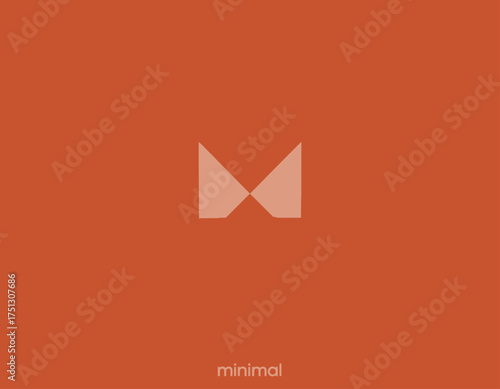 This logo presents a unique and bold orange design that integrates the letter 'M', reflecting a modern minimalistic style and creative branding approach.