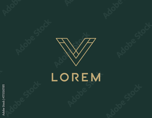 This logo features a clean and elegant letter V design, which stands out as a symbol of branding and professionalism in a sophisticated manner.
