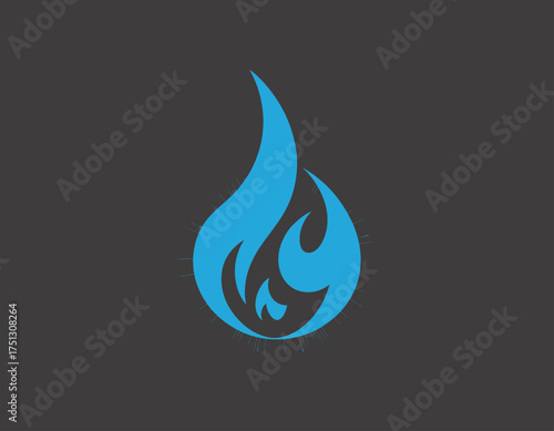 This vibrant logo features a blue flame design, symbolizing passion, energy, and inspiration, enhanced with a modern touch to appeal to various brand themes and concepts.