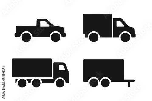 Silhouette icons: pickup truck, delivery van, cargo truck, trailer