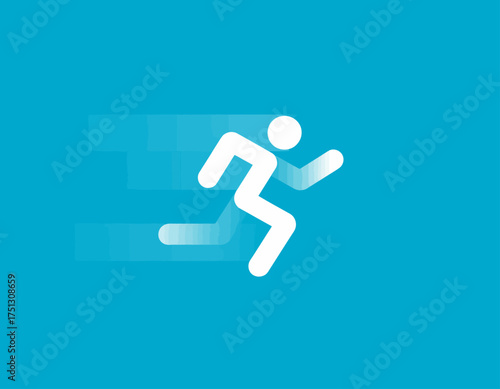 An illustration portraying a running figure with motion lines, conveying speed, energy, and an active lifestyle, capturing the essence of motion in a minimalist style.