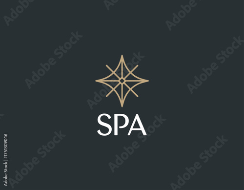 A stunning logo design featuring a star symbol, ideal for upscale spa and wellness centers, invoking a sense of luxury, relaxation, and rejuvenation for patrons.