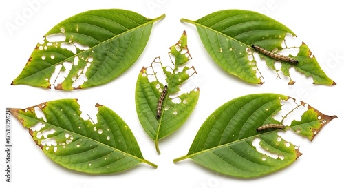 Leaves Damaged by Pests - A Close-Up View of Plant Disease.