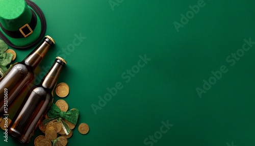 Celebrate St. Patricks Day With Green Beer, Coins, and Festive Decorations on...