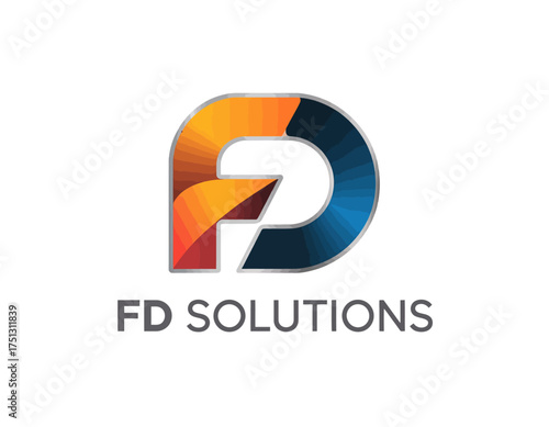 Free Download This modern logo for FD Solutions features a combination of vibrant gradients and bold typography, reflecting innovation and professionalism in solution-oriented businesses. - GFXLoad