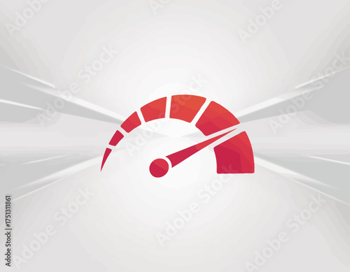 A striking speedometer logo designed to convey feelings of speed, efficiency, and high performance, illustrating the concept of swift progress and dynamic movement.