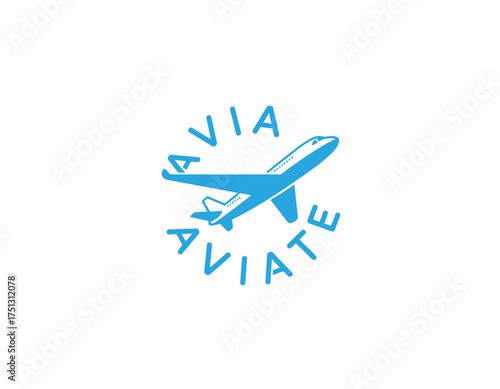 A vibrant logo featuring a stylized airplane, embodying the spirit of flight and travel, ideal for any aviation-related business or service.