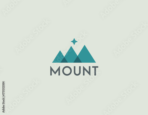 This logo artfully combines mountain silhouettes with a glowing star, symbolizing aspirational goals and exploration, ideal for outdoor or adventure brands.