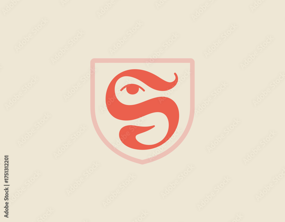 Fototapeta premium This logo showcases an elegant shield design with an artistic 'S', representing strength and protection while embodying sophistication and creativity.