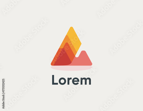 An abstract logo featuring stylized mountain shapes, representing creativity and inspiration, suitable for businesses in the creative industry or nature-focused brands.