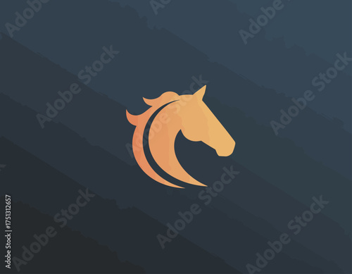 This image showcases a stylized horse head in a sleek design, capturing the essence of strength and grace in a modern logo suitable for equestrian branding.
