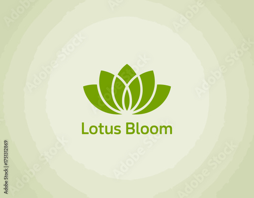 This elegant logo depicts a stylized lotus flower, symbolizing purity, enlightenment, and beauty, ideal for wellness brands, yoga studios, or holistic practices seeking to convey serenity.