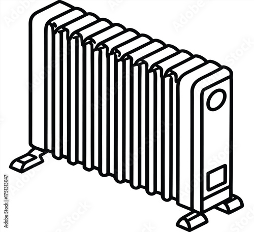 white radiator isolated on white background