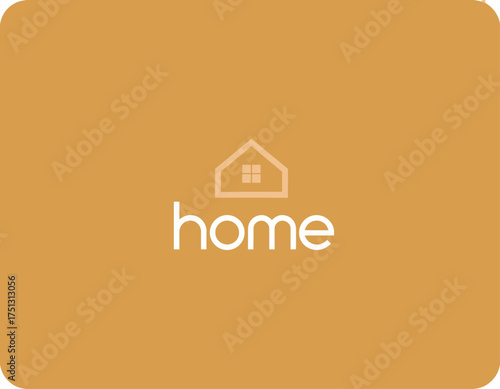 A simple yet effective home icon set against a warm background, representing comfort and belonging, suitable for real estate, property management, or home services branding.