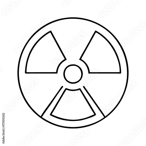 Vector art of radiation hazard symbol, a trefoil icon representing radioactive material
