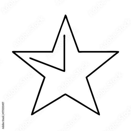 Vector art of star shape, simple line art illustration