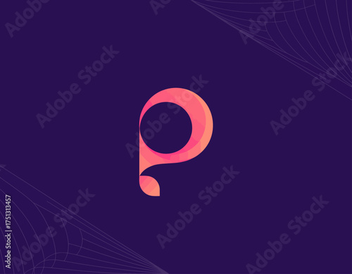 An abstract logo representing the letter 'P' in vibrant hues of pink and orange, creating a modern and eye-catching visual appeal for brands looking to stand out.