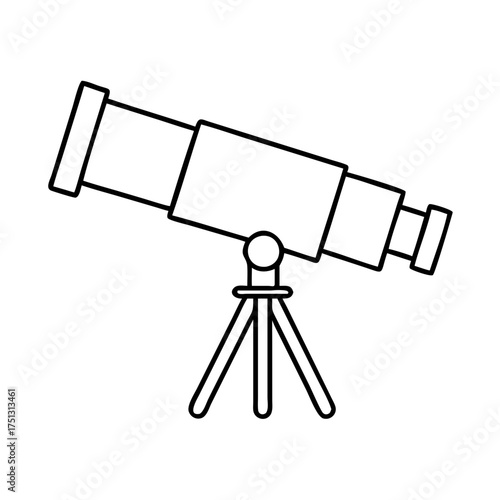 Vector art of telescope icon, astronomical instrument, spyglass, observation, science, technology