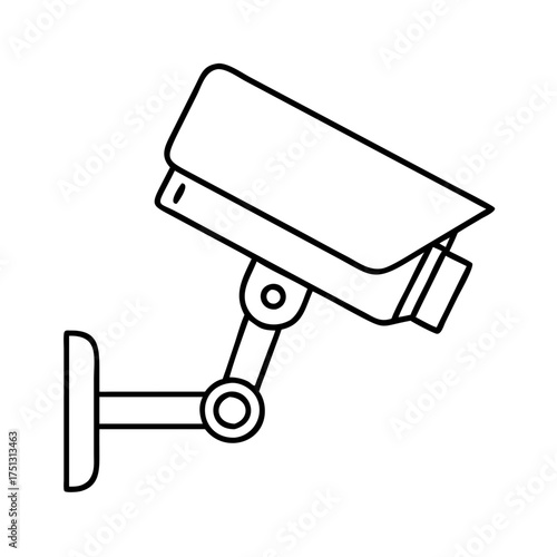 Vector art of security camera icon, surveillance equipment, cctv, monitoring, technology