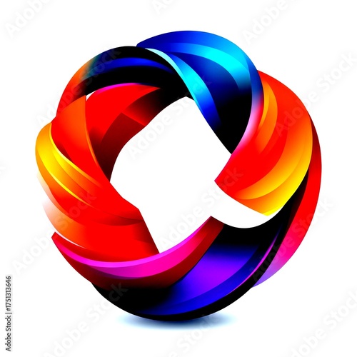 Colorful abstract design with swirling shapes in vibrant hues showcasing creativity and modern artistry - High Contrast