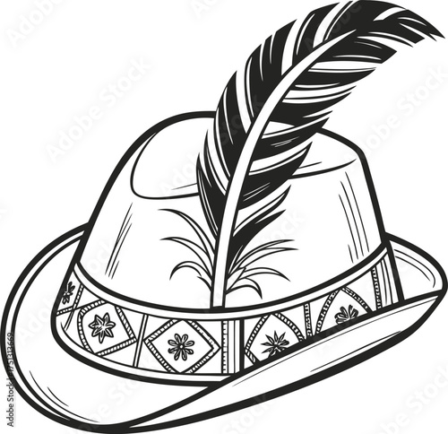 Elegant vector illustration of an antique quill pen and inkwell drawing, symbol of calligraphy and old literature
