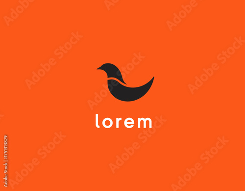 A sophisticated logo of a bird on a vibrant background, representing freedom and nature, suitable for brands in environmental or lifestyle sectors.