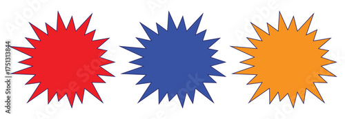 Multicolor starburst stickers set. Special offer price discount tags. Sale sticker, starburst, quality mark, retro silhouette. Sunburst retro sale badge, quality signs, sale icons. star blank label