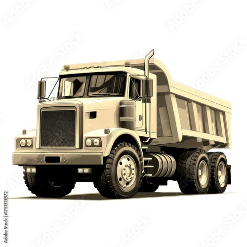 dump truck parked on a construction site during the day with clear skies in the background