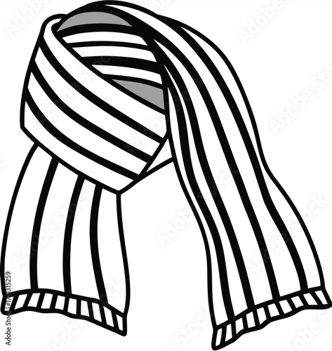 vector illustration of a striped shirt and scarf