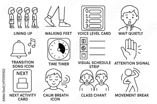 Visuals of classroom management tools for organization and student engagement