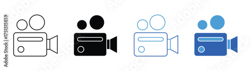 Video icon set. vector illustration. Flim symbol