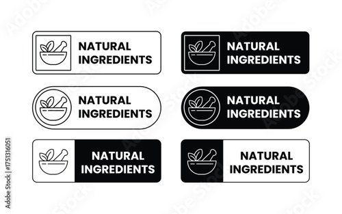 natural ingredients vector icon. Natural ingredients label icon set. 100% Natural and organic Product Icon Circle Sign food labels. Healthy Food Emblem. Organic food Badge. vector illustration 