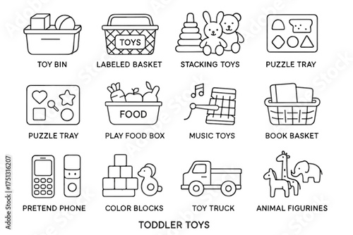 Collection of toddler toys: puzzle, stackable, musical, and more
