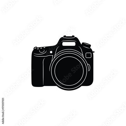 Broken Camera with Cracked Lens and Strap – Damage Concept Vector