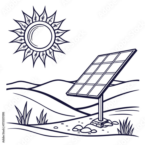 Solar energy system. Clean power in dry valley