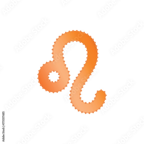 Zodiac horoscope. Leo astrological icon symbol. Stylized star sign esoteric. Simple line vector illustration.
