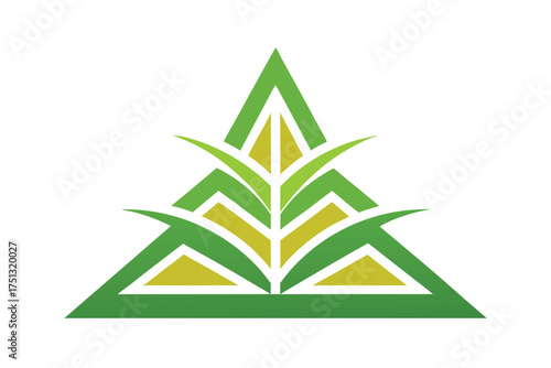 Stylized sugar cane emblem forming a pyramid structure