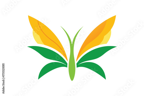 Sugar cane emblem shaped like butterfly wings