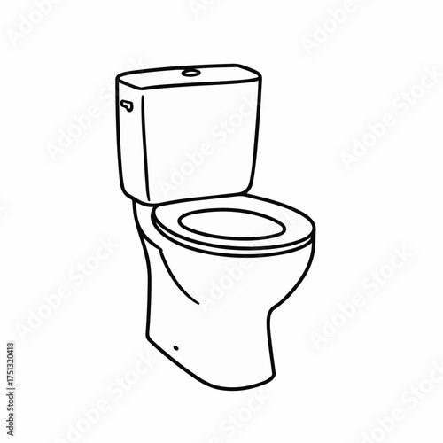 Clean, modern toilet illustration on a white background