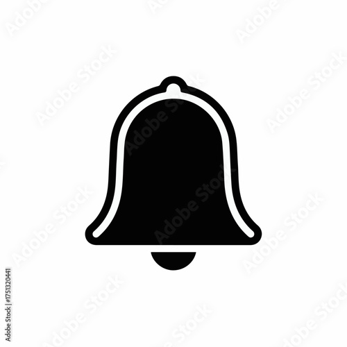 Simple, bold black bell icon symbolizing notification or alert
