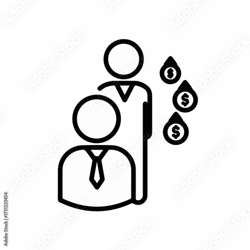 Business people concept with money dripping symbolizing financial loss or expenses.
