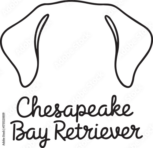 Chesapeake Bay Retriever Dog Ears Line Art Icon