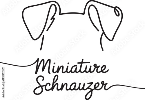Miniature Schnauzer Outline Design Vector
